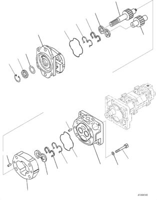 705-56-36051 705-56-36050 705-38-30060 Komatsu 휠 로더 WA320-6 유압 펌프 GP-PISTON 기어 펌프 애프터마켓