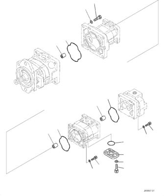 705-56-36051 705-56-36050 705-38-30060 Komatsu 휠 로더 WA320-6 유압 펌프 GP-PISTON 기어 펌프 애프터마켓