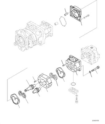 705-56-36051 705-56-36050 705-38-30060 Komatsu 휠 로더 WA320-6 유압 펌프 GP-PISTON 기어 펌프 애프터마켓