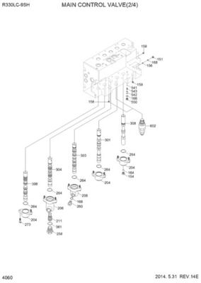 31N9-17000P 31Q9-17001P 31Q9-17002P 현대 발굴기 R330LC-9S R330LC-9SH 수압 주 제어 밸브 건설 기계 부품 후판 고품질 원본