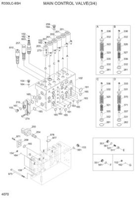 31N9-17000P 31Q9-17001P 31Q9-17002P 현대 발굴기 R330LC-9S R330LC-9SH 수압 주 제어 밸브 건설 기계 부품 후판 고품질 원본